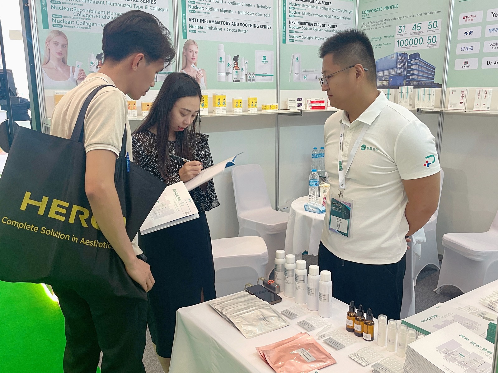 Consultation with a brand partner at HP Biotech exhibition